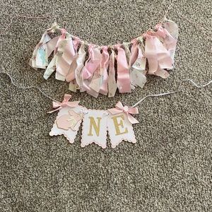 First birthday Bunny high chair banner